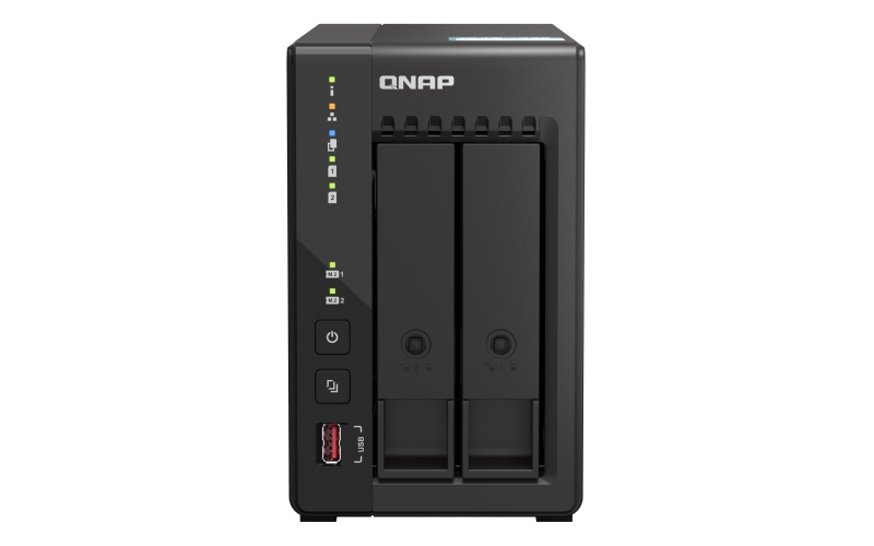 Obrázek QNAP TS-253E-8G (4core 2,6GHz, 8GB RAM, 2x SATA, 2x M.2 NVMe slot, 2x HDMI 4K, 2x 2,5GbE, 4x USB)