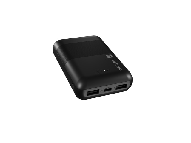 Obrázek NATEC powerbanka TREVI COMPACT 10000 mAh 2X USB-A + 1X USB-C, černá