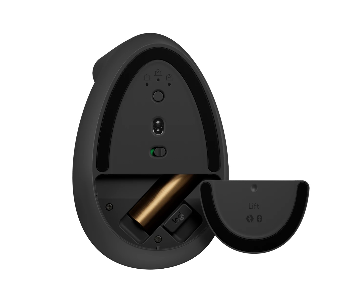 Obrázek Logitech Lift/Vertikální/Optická/Pro leváky/4 000 DPI/USB+BT/Grafitová