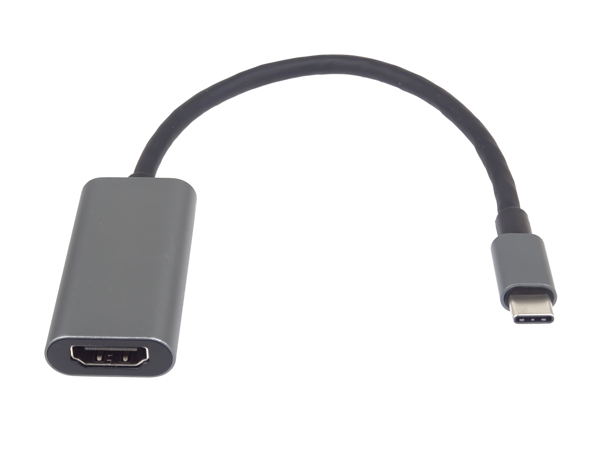 Obrázek PremiumCord Převodník USB-C na HDMI, rozlišení 4K a FULL HD 1080p, kovové pouzdro