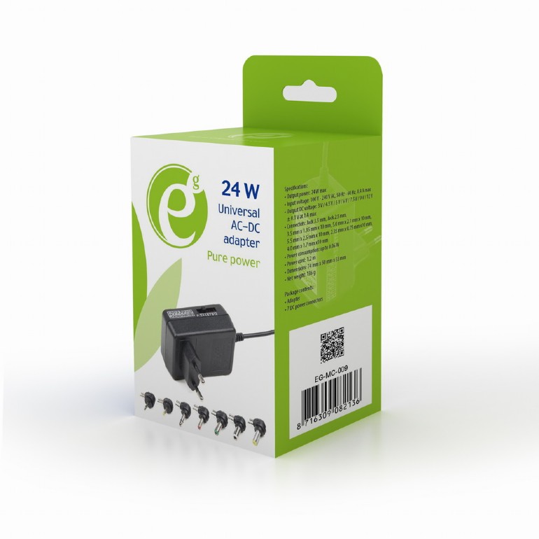 Obrázek GEMBIRD Universal AC-DC adapter, 24 W