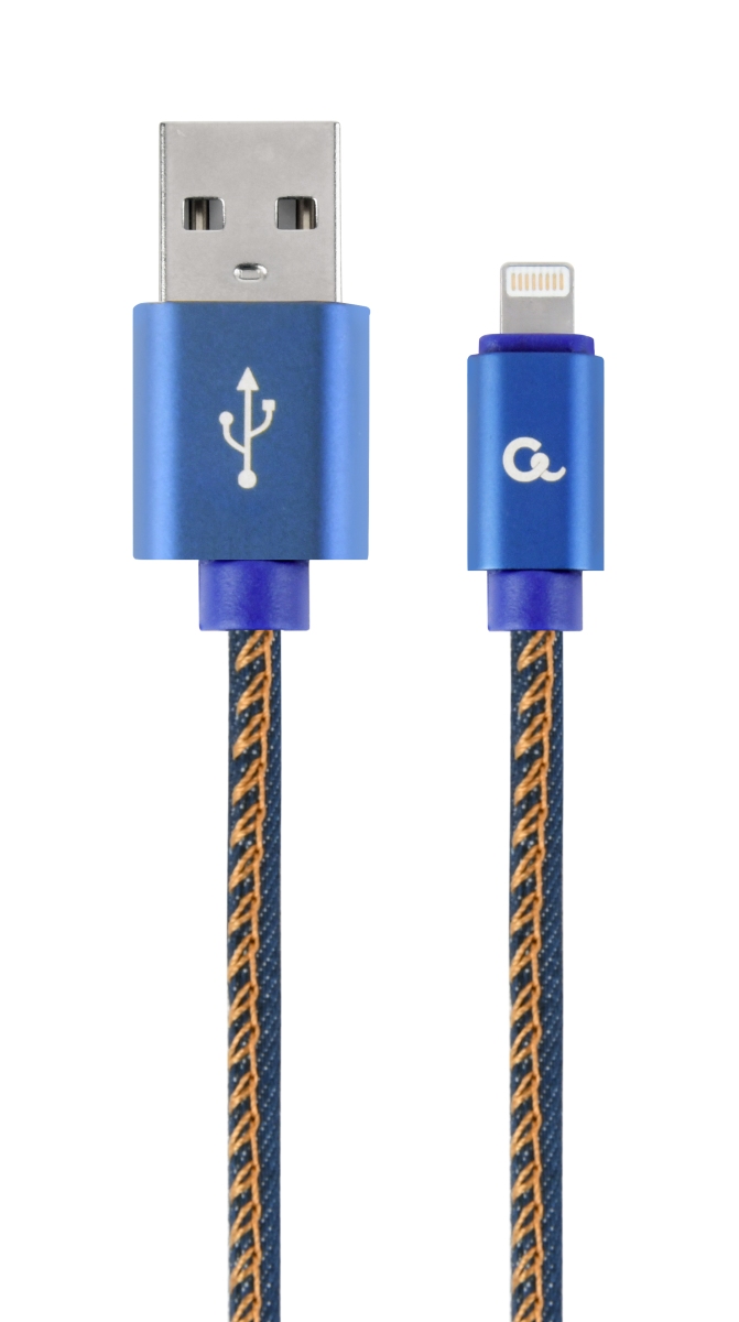 Obrázek Gembird oplétaný denim USB-A/Lightning kabel 2m