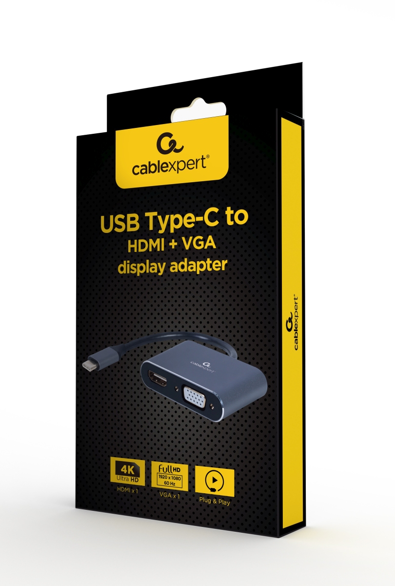 Obrázek Gembird USB-C/HDMI, VGA adaptér