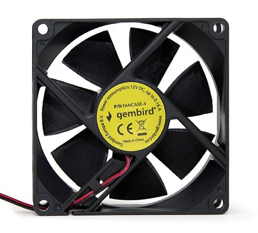 Obrázek Gembird 80 mm PC case fan, sleeve bearing, 4 pin power connector