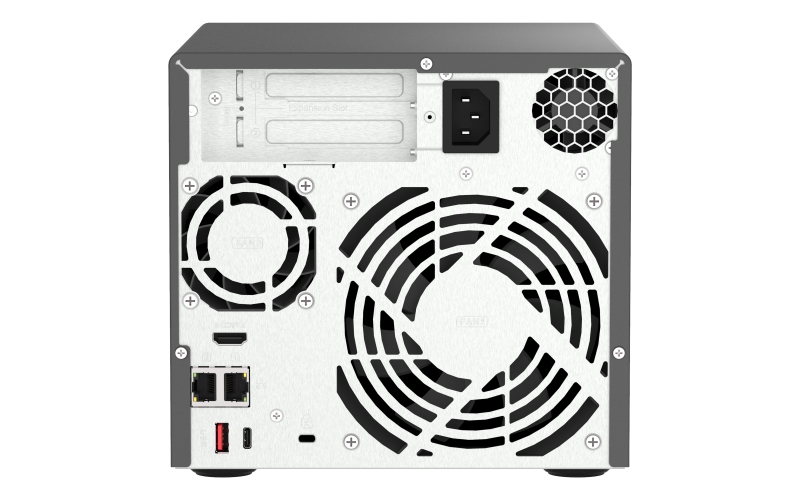 Obrázek QNAP TVS-h474-PT-8G (2core 3,7GHz, ZFS, 8GB RAM, 4x SATA, 2x M.2 NVMe, 2x PCIe, 2x 2,5GbE, 1x HDMI)