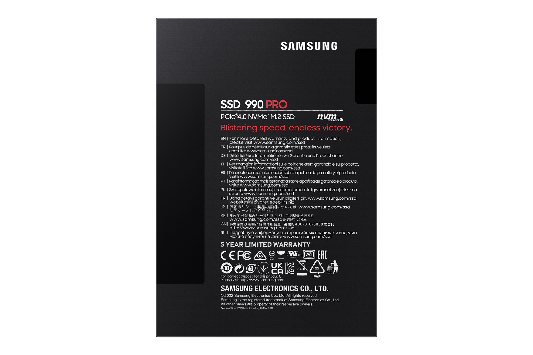 Obrázek Samsung 990 PRO/1TB/SSD/M.2 NVMe/Černá/5R