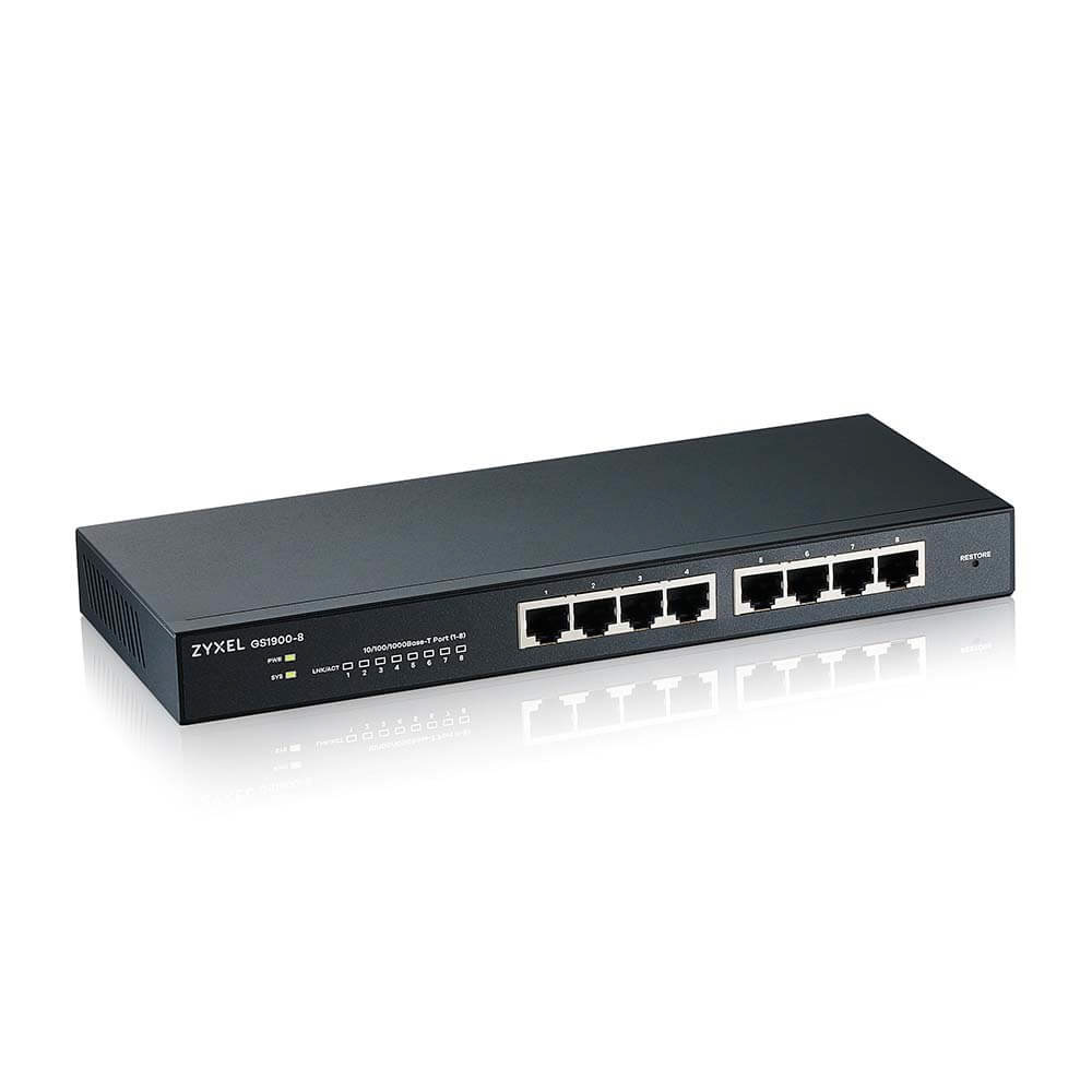 Obrázek ZYXEL 8xGb IPv6 fanless switch GS1900-8 v2