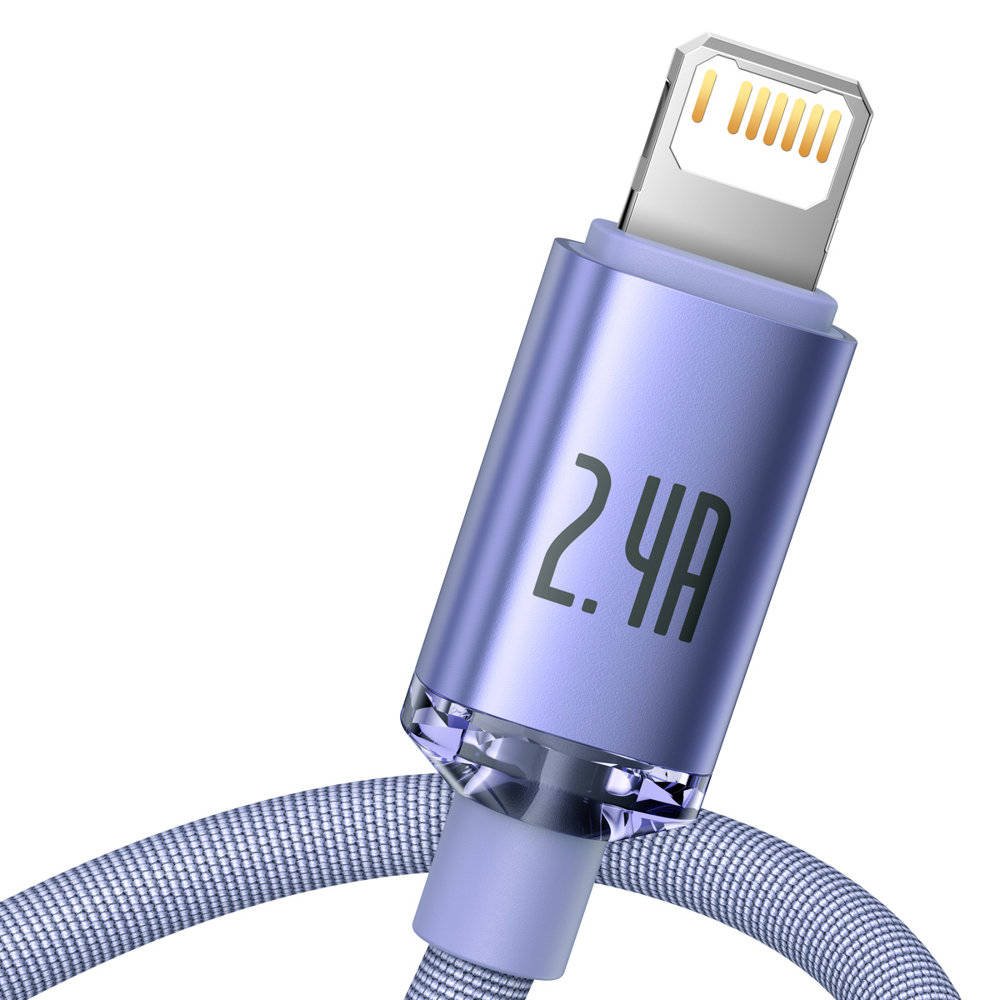 Obrázek Baseus CAJY000005 Crystal Shine Series Datový Kabel USB - Lightning 20W 1,2m Purple