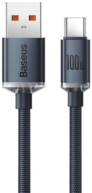 Obrázek Baseus CAJY000401 Crystal Shine Series Datový Kabel USB - USB-C 100W 1,2m Black