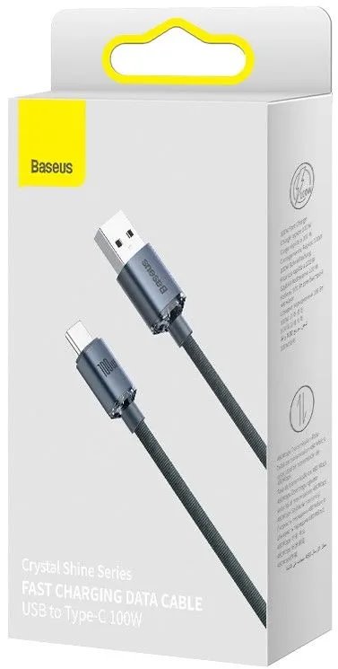 Obrázek Baseus CAJY000401 Crystal Shine Series Datový Kabel USB - USB-C 100W 1,2m Black