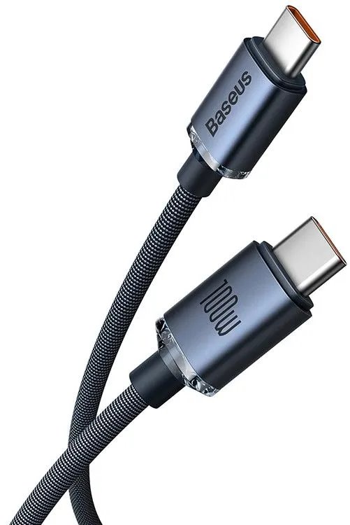 Obrázek Baseus CAJY000601 Crystal Shine Series Datový Kabel USB-C - USB-C 100W 1,2m Black