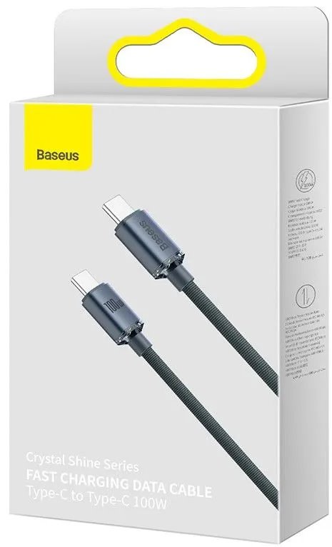 Obrázek Baseus CAJY000601 Crystal Shine Series Datový Kabel USB-C - USB-C 100W 1,2m Black