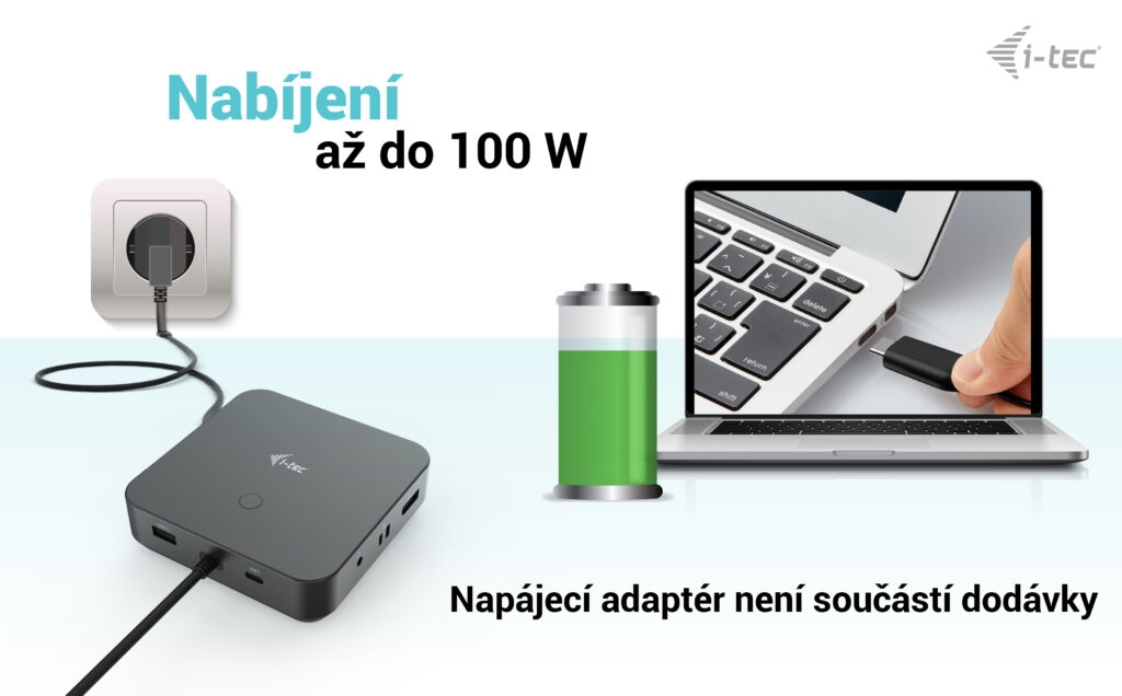 Obrázek i-tec USB-C HDMI + Dual DP Docking Station, Power Delivery 100W + zdroj 112W