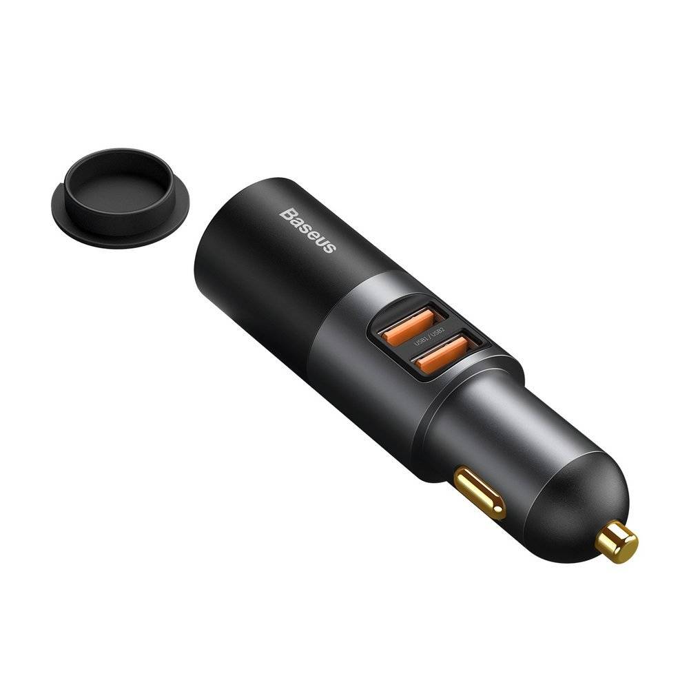 Obrázek Baseus CCBT-D0G Share Together Car Charger with Cigarette Lighter Port 2x USB, 120W Grey