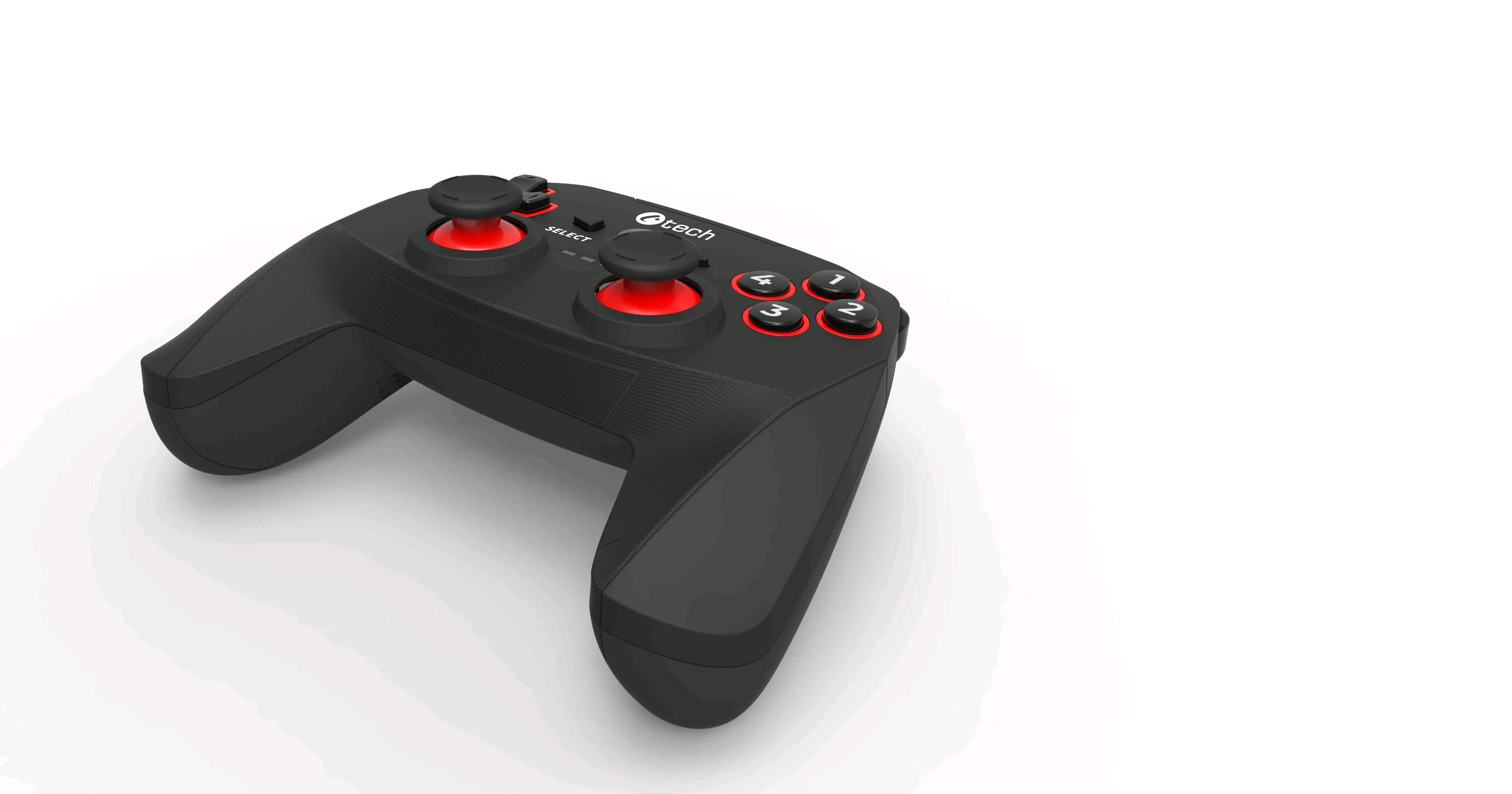 Obrázek Gamepad C-TECH Khort pro PC/PS3/Android, 2x analog, X-input, vibrační, bezdrátový, USB