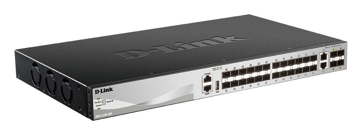 Obrázek D-Link DGS-3130-30S L3 Stackable Managed switch, 24x SFP, 2x 10G RJ-45, 4x 10G SFP+