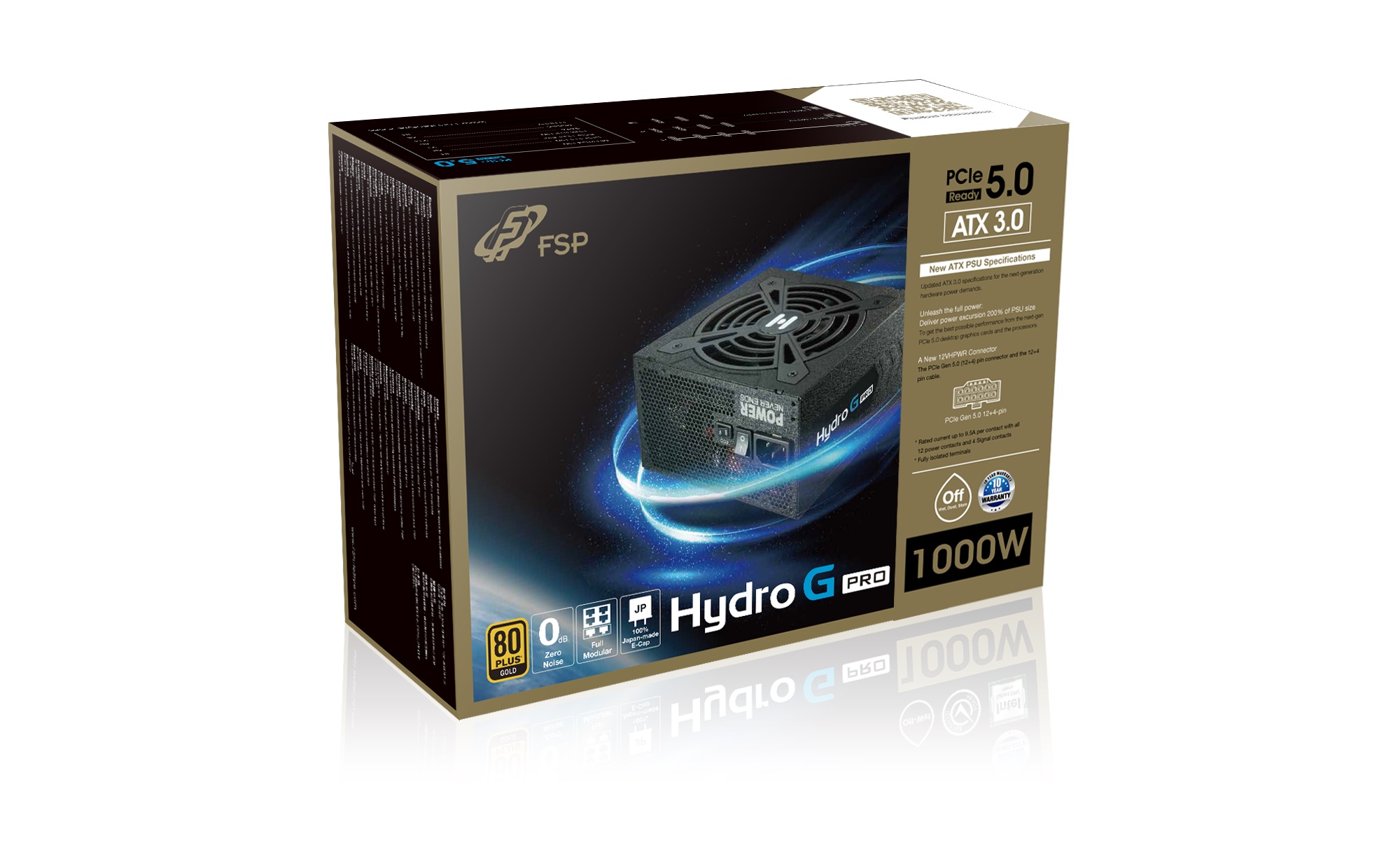 Obrázek FSP HYDRO G PRO 1000/1000W/ATX 3.0/80PLUS Gold/Modular/Retail