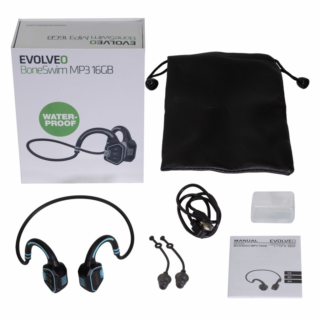 Obrázek EVOLVEO BoneSwim MP3 16GB, bezdrátová sluchátka