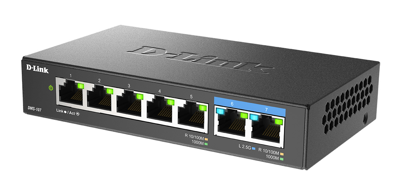 Obrázek D-Link DMS-107/E 7-Port Multi-Gigabit Unmanaged Switch