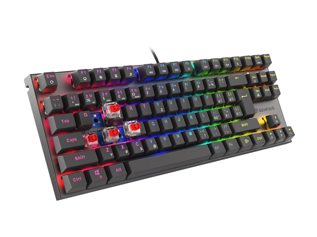 Obrázek Genesis herní mechanická klávesnice THOR 303/TKL/RGB/Outemu Red/Drátová USB/CZ/SK layout/Černá