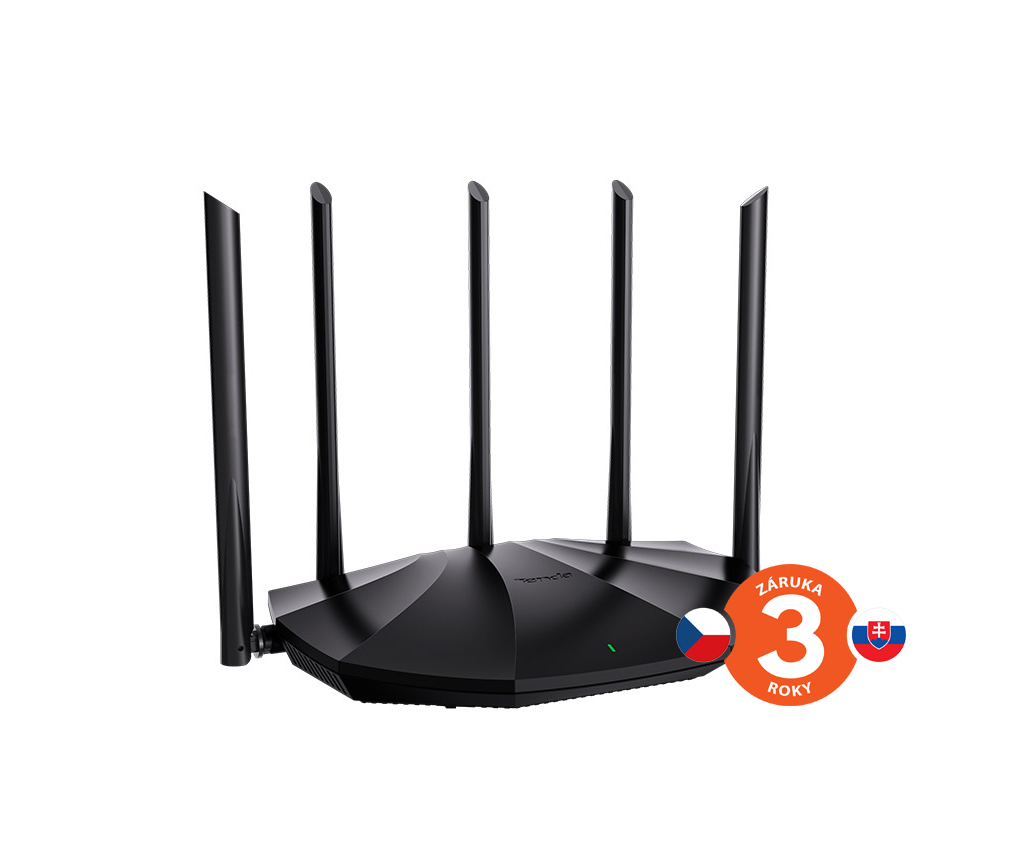 Obrázek Tenda TX2 Pro AX1500 WiFi6 Router, 1x GWAN, 3x GLAN, IPv6, 5x 6dBi anténa, WPA3, CZ App