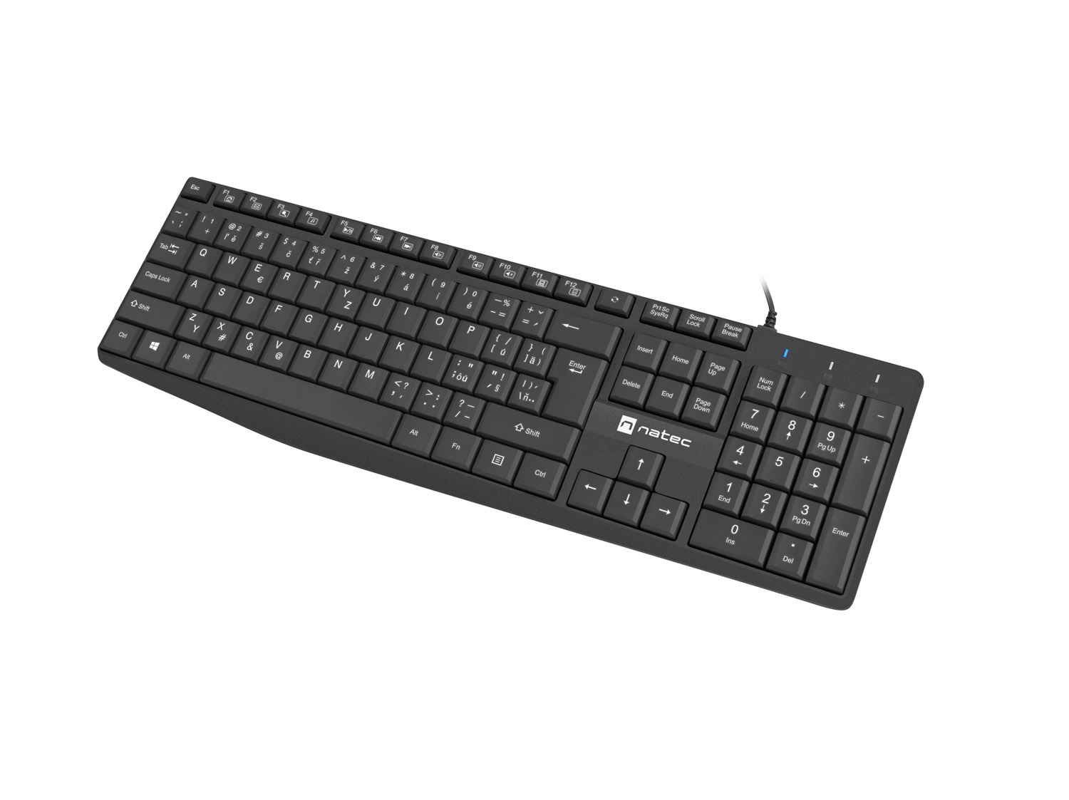 Obrázek Natec klávesnice Nautilus 2/Drátová USB/CZ-SK layout/Černá