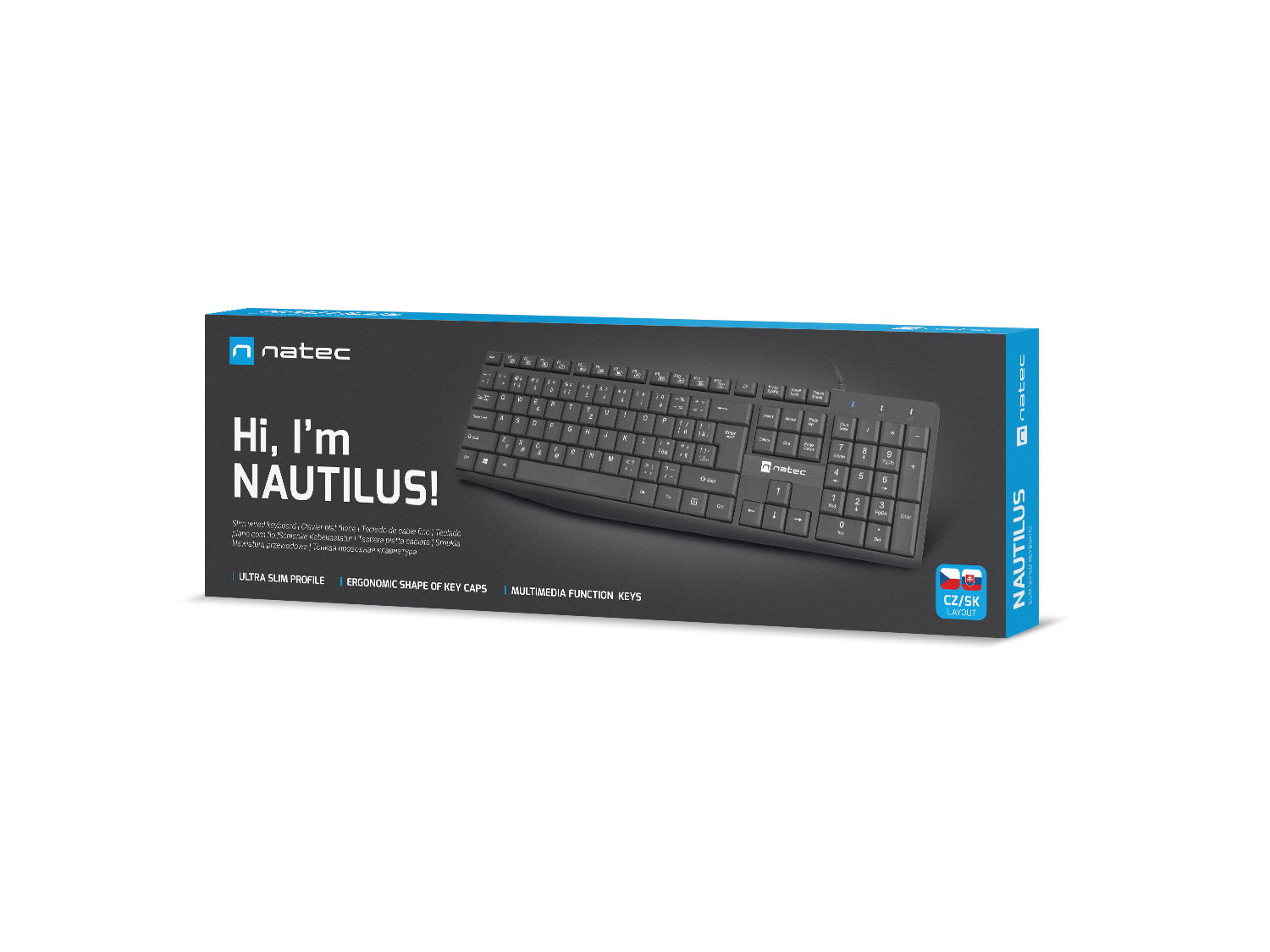 Obrázek Natec klávesnice Nautilus 2/Drátová USB/CZ/SK layout/Černá