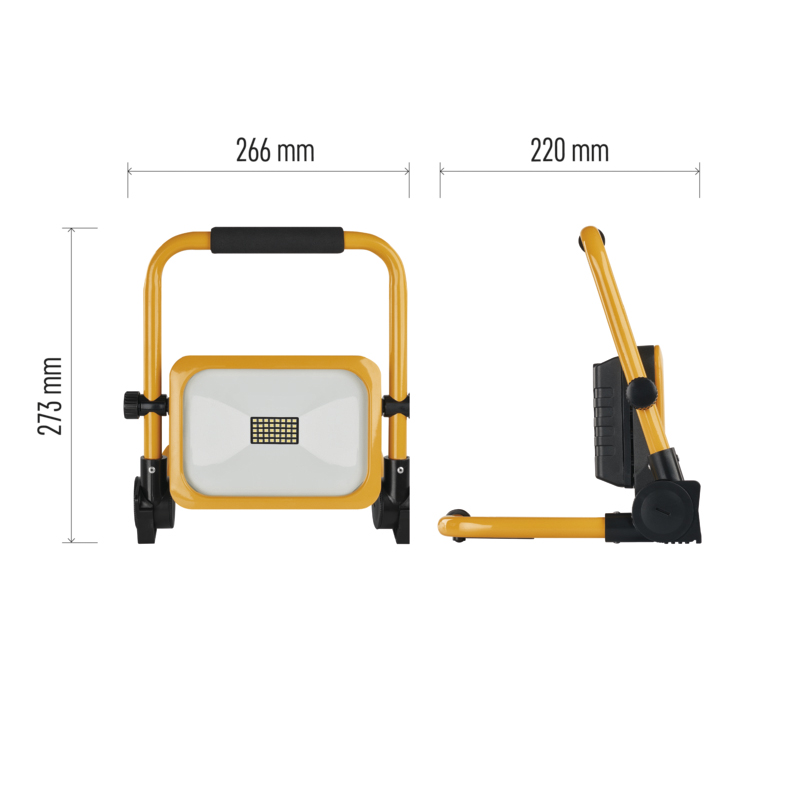 Obrázek EMOS PŘENOSNÝ NABÍJECÍ LED REFLEKTOR ACCO 20W, 2000LM, IP54