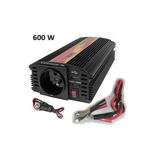 Obrázek Měnič napětí Carspa CAR600U-122 12V/230V+USB 600W, modifikovaná sinus