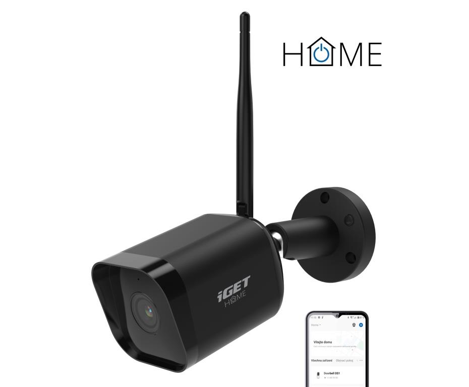 Obrázek iGET HOME Camera CS6 Black - WiFi IP FullHD 1080p kamera, noční vidění, dvoucestné audio, IP65