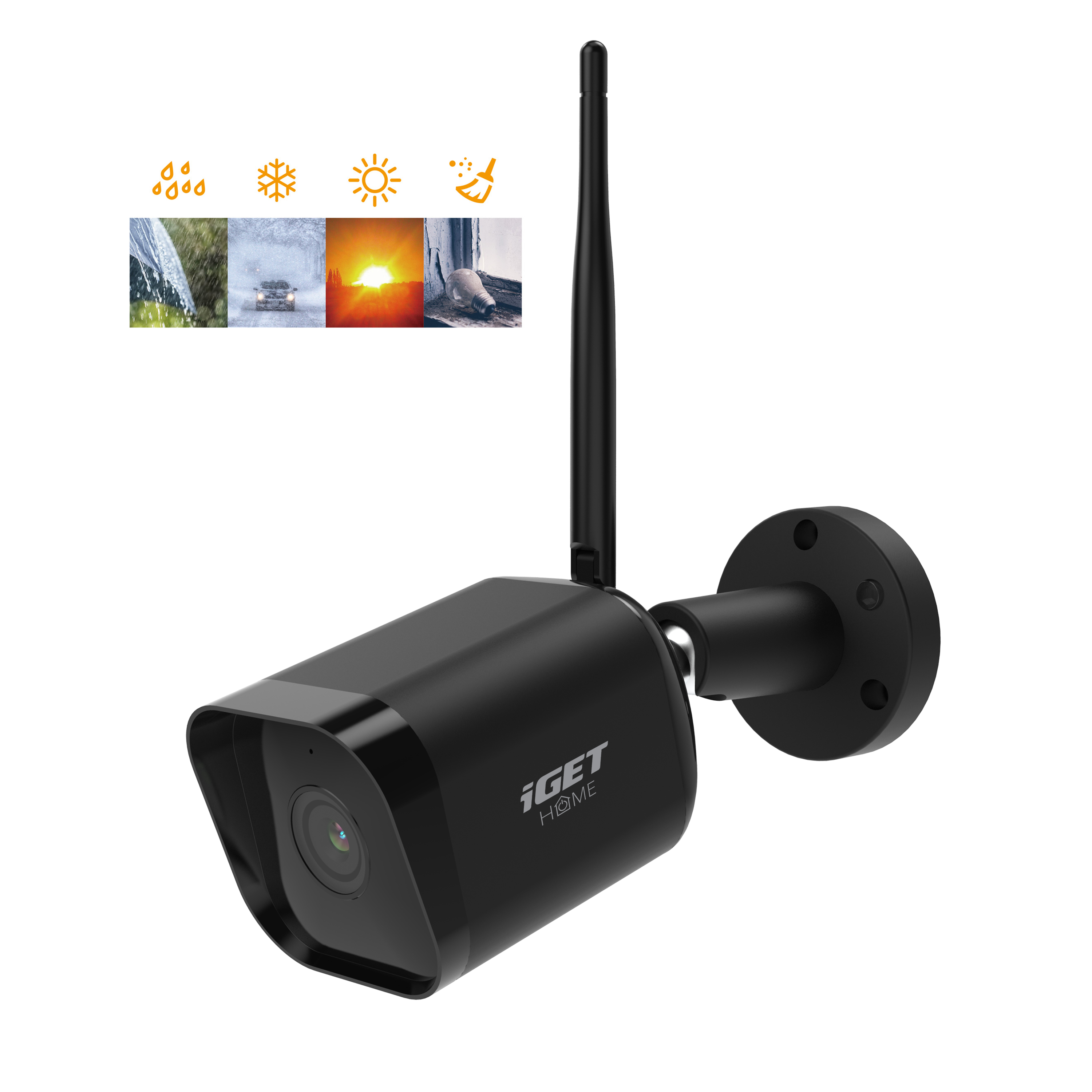 Obrázek iGET HOME Camera CS6 Black - WiFi IP FullHD 1080p kamera, noční vidění, dvoucestné audio, IP65