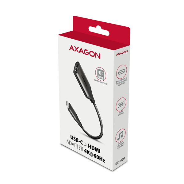 Obrázek AXAGON RVC-HI2M, USB-C -> HDMI 2.0a redukce / adaptér, 4K/60Hz HDR10