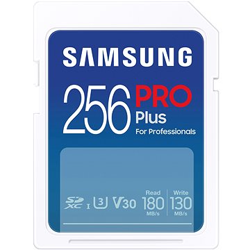 Obrázek Samsung/SDXC/256GB/180MBps/USB 3.0/USB-A/Class 10/+ Adaptér/Modrá