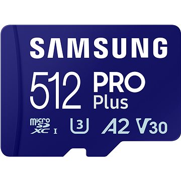 Obrázek Samsung/micro SDXC/512GB/180MBps/Class 10/+ Adaptér/Modrá