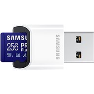 Obrázek Samsung/micro SDXC/256GB/USB 3.0/USB-A/Class 10/+ Adaptér/Modrá