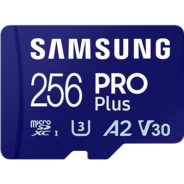 Obrázek Samsung/micro SDXC/256GB/180MBps/Class 10/+ Adaptér/Modrá
