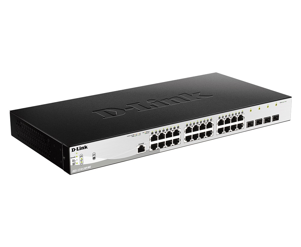 Obrázek D-Link DGS-1210-28P/ME/E 24x 1G PoE + 4x 1G SFP Metro Ethernet Managed Switch