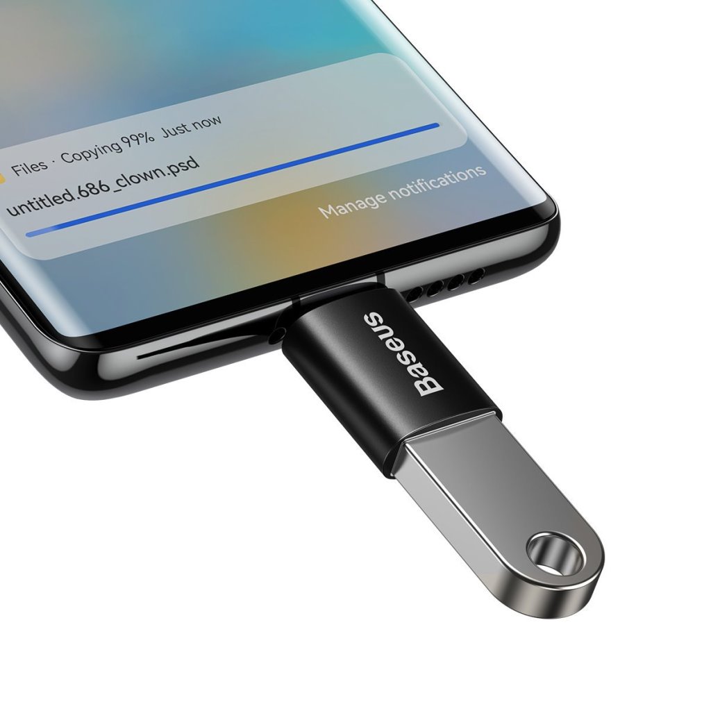 Obrázek Baseus ZJJQ000001 Ingenuity Mini OTG Adaptér z USB-A na USB-C Black