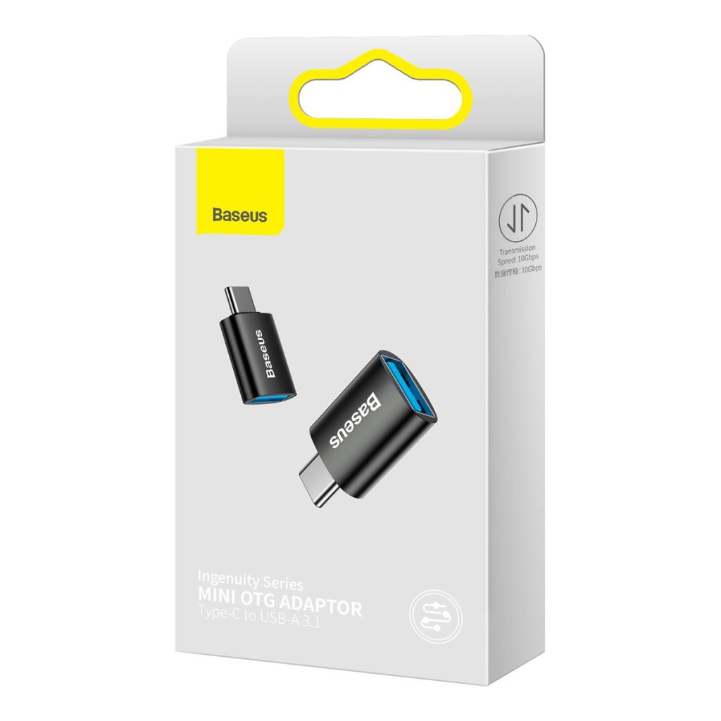 Obrázek Baseus ZJJQ000001 Ingenuity Mini OTG Adaptér z USB-A na USB-C Black