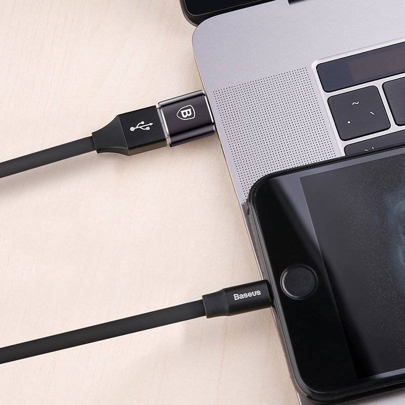 Obrázek Baseus CATOTG-01 Adaptér z USB-A na USB-C Black