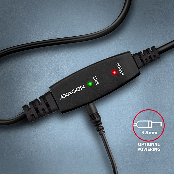 Obrázek AXAGON ADR-210B, USB 2.0 A-M -> B-M aktivní propojovací / repeater kabel, 10m