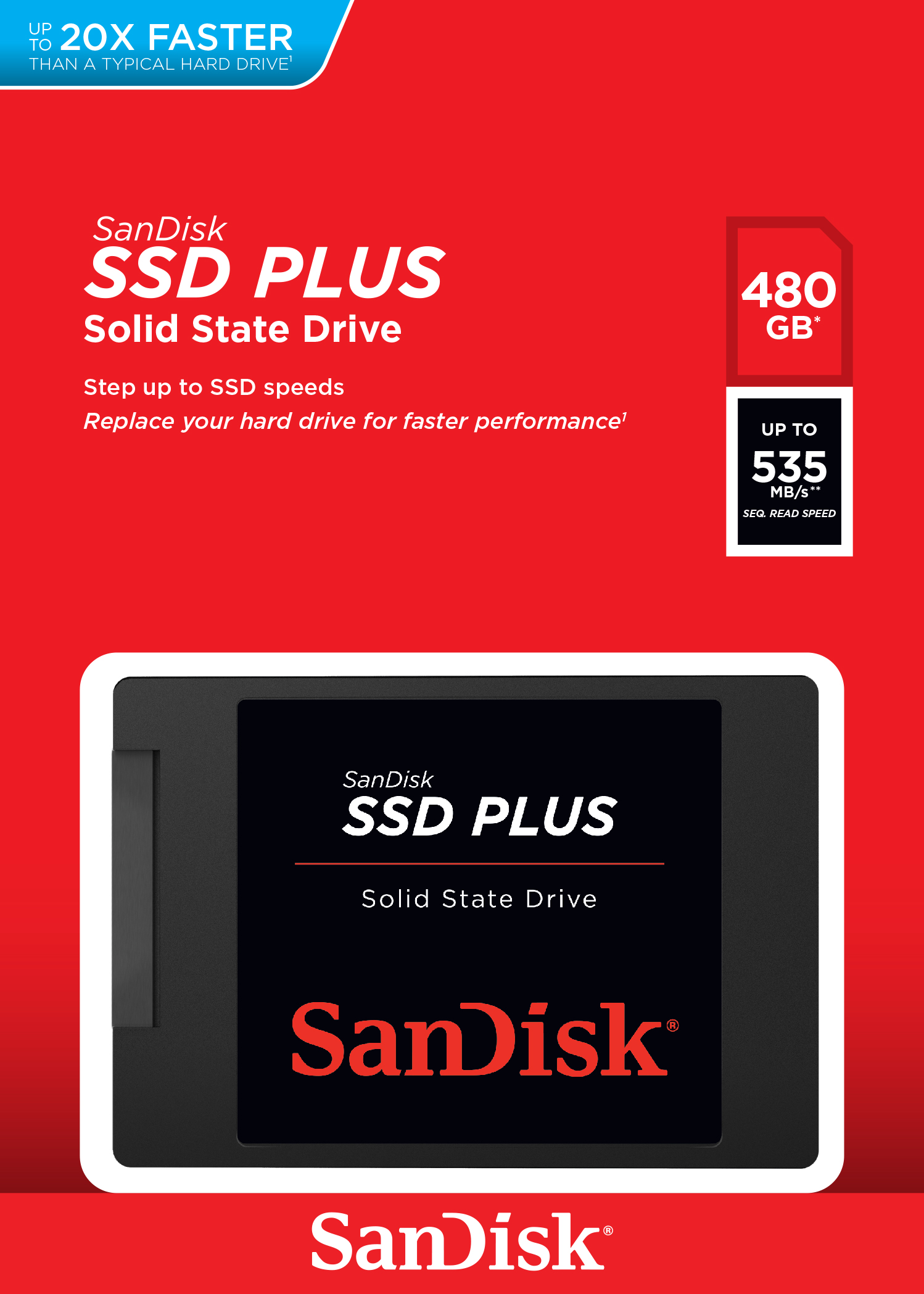 Sandisk Plus/480GB/SSD/2.5"/SATA/Černá/3R