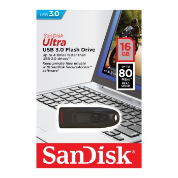SanDisk Ultra/16GB/USB 3.0/USB-A/Černá