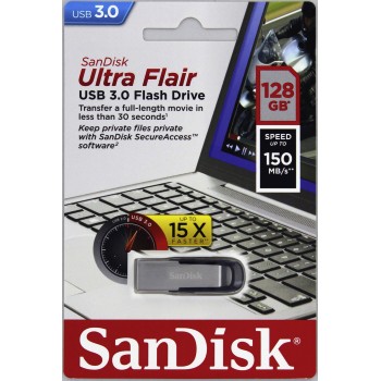 Obrázek SanDisk Ultra Flair/128GB/150MBps/USB 3.0/USB-A/Černá
