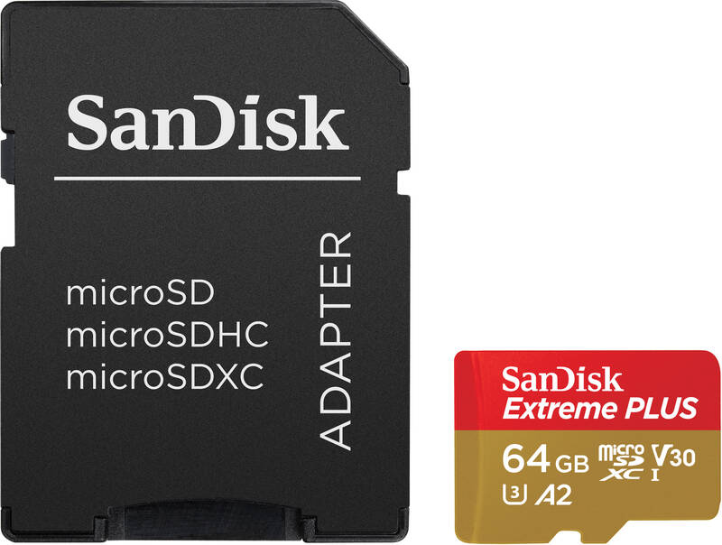 Obrázek SanDisk Extreme PLUS/micro SDXC/64GB/200MBps/UHS-I U3 / Class 10/+ Adaptér