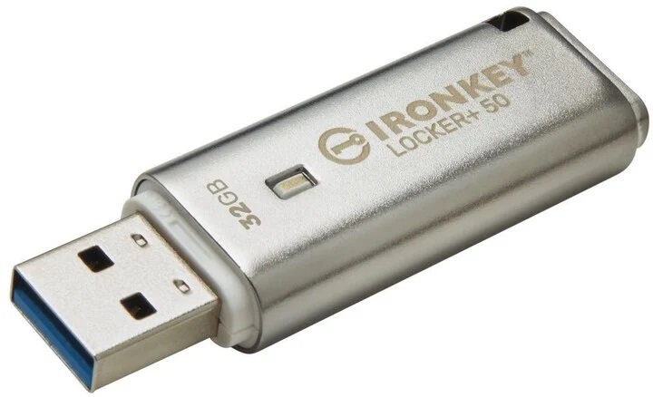 Obrázek Kingston IronKey Locker+ 50/32GB/USB 3.1/USB-A/Stříbrná