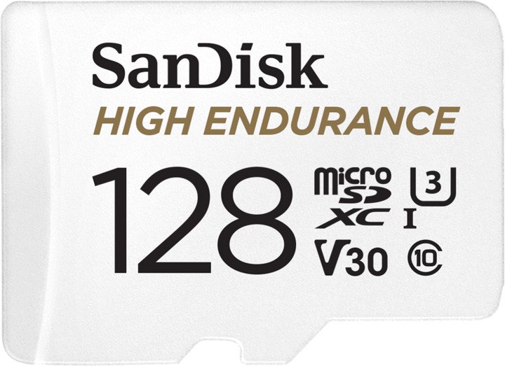 Obrázek SanDisk High Endurance/micro SDXC/128GB/100MBps/UHS-I U3 / Class 10/+ Adaptér