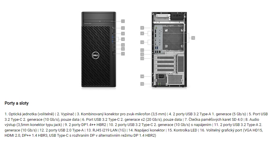 Obrázek Dell Precision/3660/Tower/i7-13700/32GB/1TB SSD/T1000/W11P/3RNBD