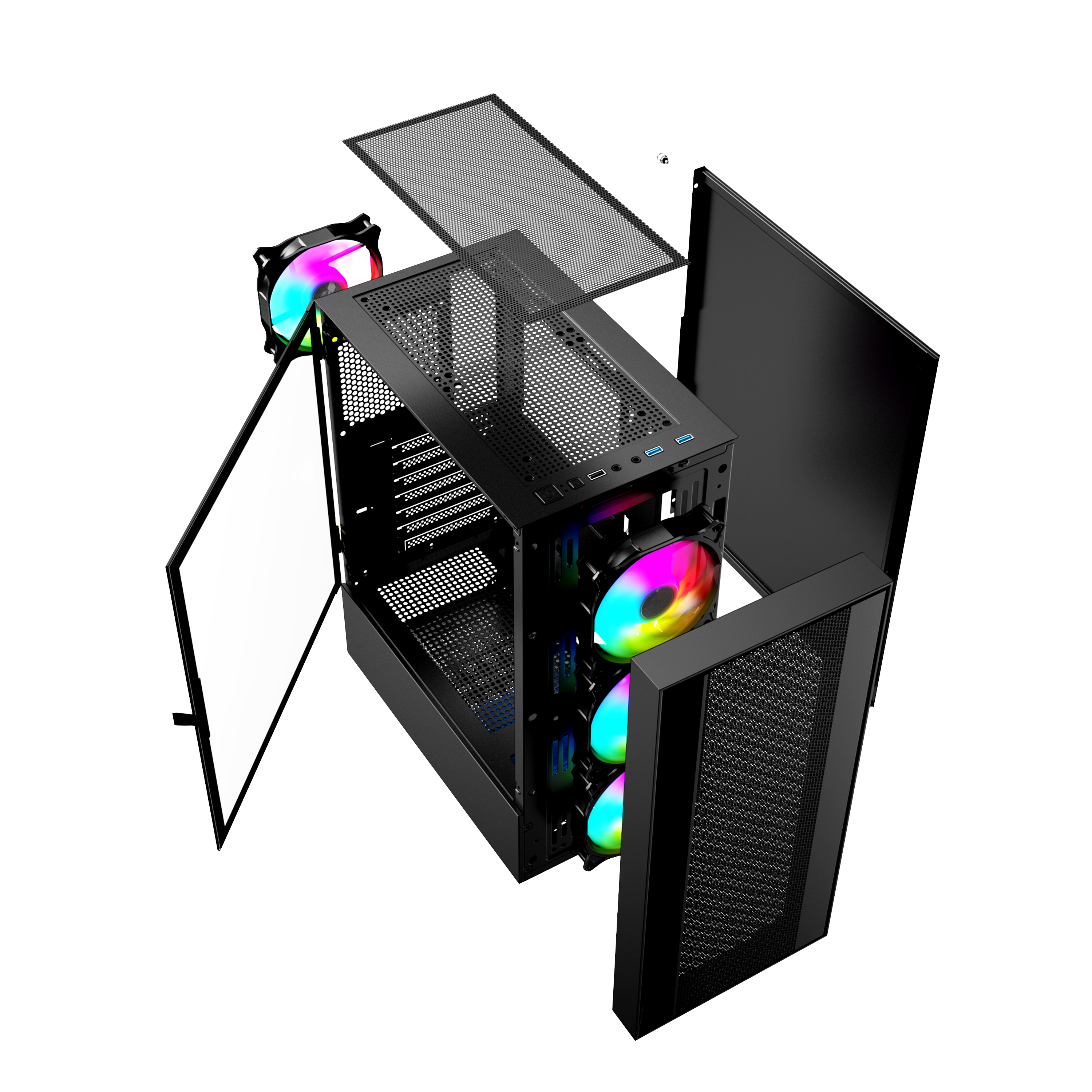 Obrázek Gembird Fornax 4000 ARGB/Midi Tower/Transpar./Černá