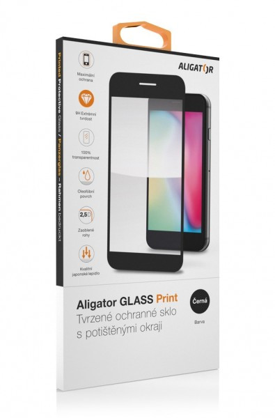 Obrázek Aligator ochranné tvrzené sklo GLASS PRINT, Samsung Galaxy A34 (5G), černá, celoplošné lepení